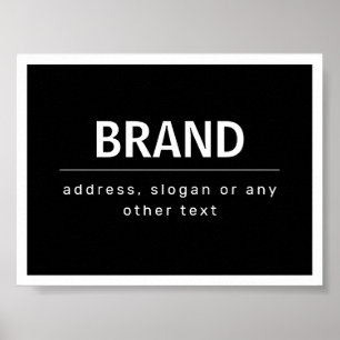 Bold Modern Brand or Business Name Black & White Poster