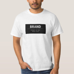 Bold Modern Brand or Business Name   Black & White T-Shirt