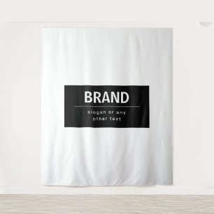 Bold Modern Brand or Business Name   Black & White Tapestry