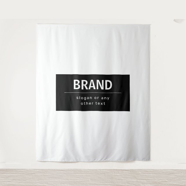 Bold Modern Brand or Business Name | Black & White Tapestry (Front)