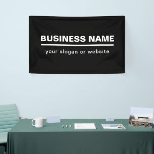 Bold Modern Business Name Template B&W Banner