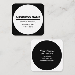 Bold Modern Business Name Template   B&W Square Business Card