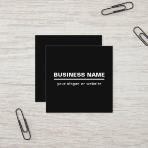 Bold Modern Business Name Template   B&W Square Business Card