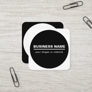 Bold Modern Business Name Template   B&W Square Business Card