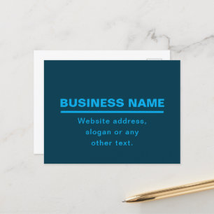 Bold Modern Business Name Template   Blue Postcard