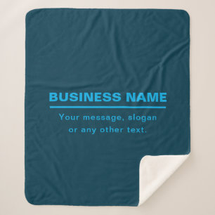 Bold Modern Business Name Template Blue Sherpa Blanket