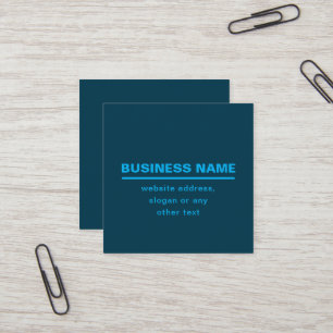 Bold Modern Business Name Template   Blue Square Business Card