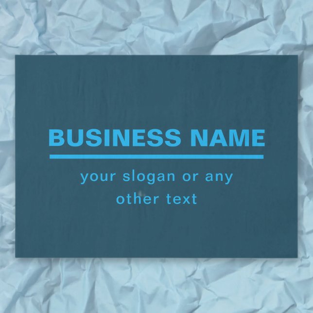Bold Modern Business Name Template | Blue Tissue Paper (Creator Uploaded)