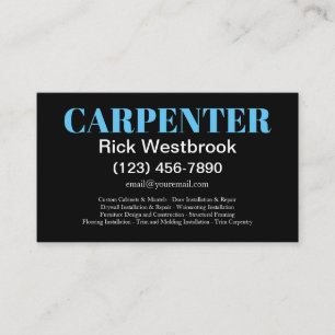 Bold Modern Carpenter Editable Business Card