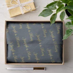 Bold Modern Charcoal & Warm Mustard Script Wedding Tissue Paper