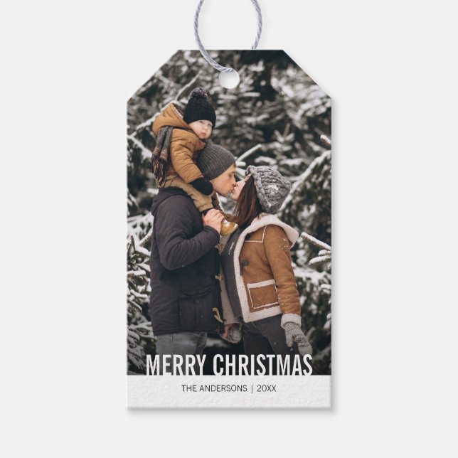 Bold Modern Christmas Holiday Gift Tag (Front)