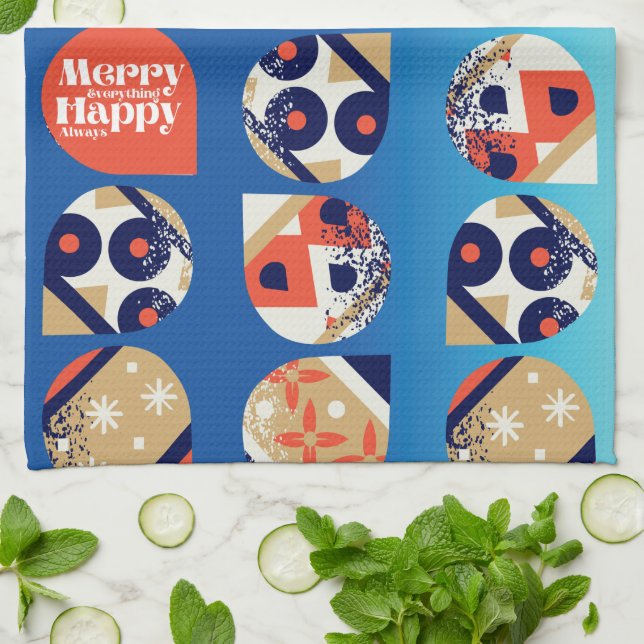 Bold Modern Christmas Kitchen Towel (Folded)