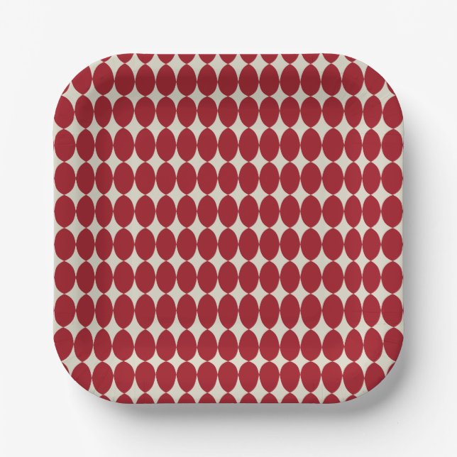 Bold Modern Christmas Red Baubles Festive Chic  Paper Plate (Front)
