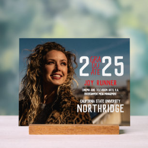 Bold Modern Class of 2025 Photo Graduation Acrylic Sign