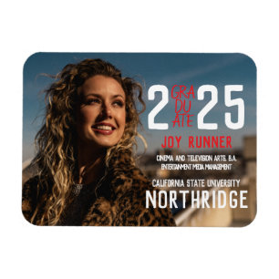Bold Modern Class of 2025 Photo Graduation Magnet