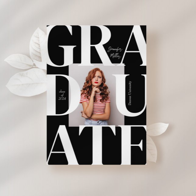 Bold Modern Classic Photo Graduation Invitation (Creator Uploaded)