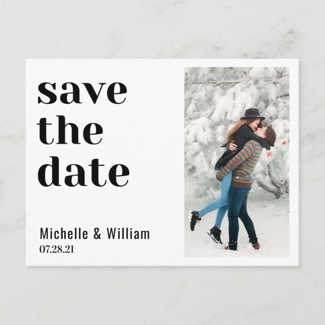 bold, modern, classy photo postcard (Front)