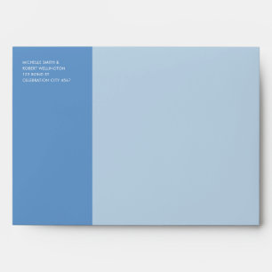 Bold Modern Colour Block Blue Stripe Wedding Envelope