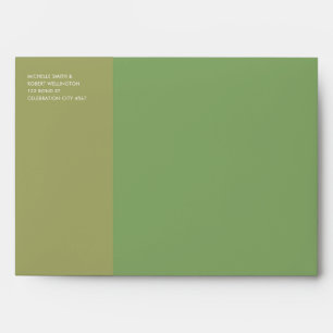 Bold Modern Colour Block Sage Green Wedding Envelope