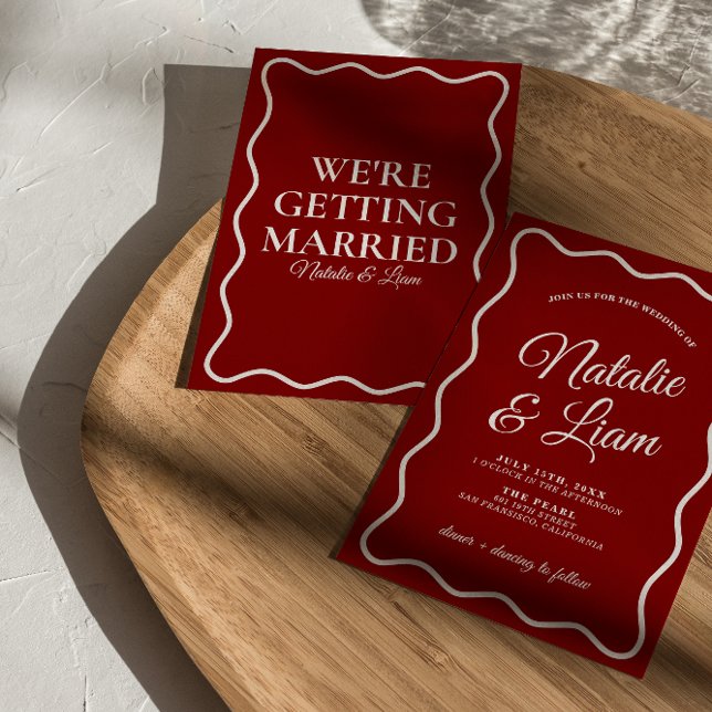 Bold Modern Colourful Whimsical Retro Funky Weddin Invitation (Creator Uploaded)