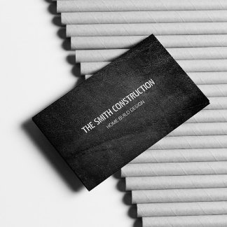 Bold Modern Construction Black Concrete Textured  Business Card