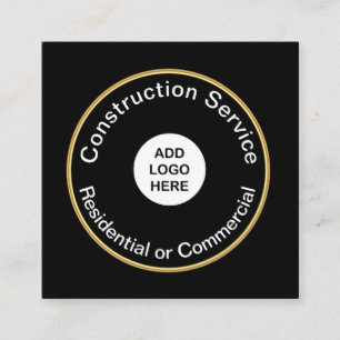 Bold Modern Construction Square Business Card