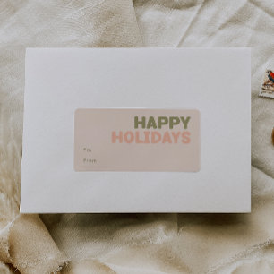 Bold Modern Coral Happy Holidays Rectangular Gift