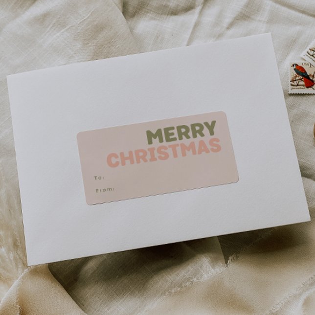 Bold Modern Coral Merry Christmas Rectangular Gift (Creator Uploaded)