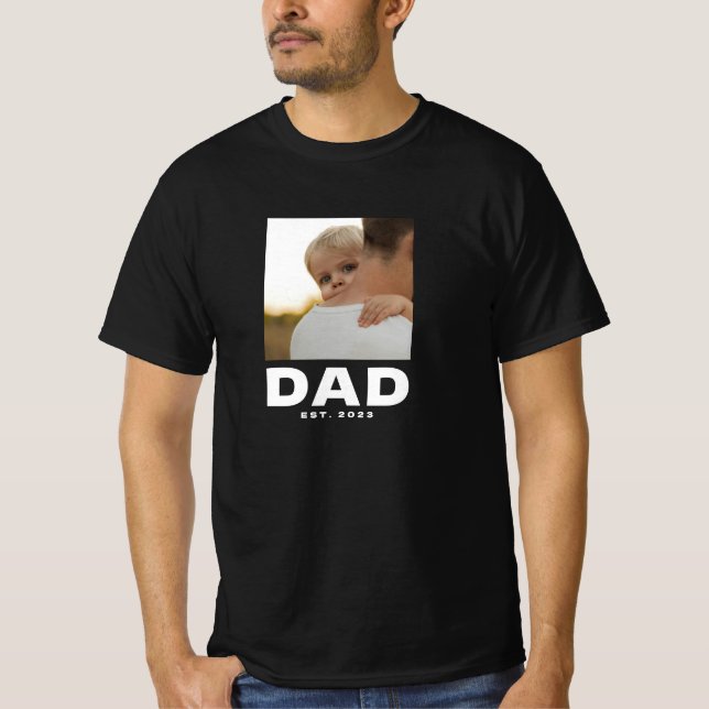 Bold Modern Dad Established Photo T-Shirt (Front)