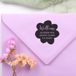 Bold Modern Daisy Flower Return Address Self-inking Stamp