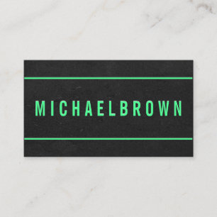 Bold Modern Dark Grey with Neon Green Accents Business Card
