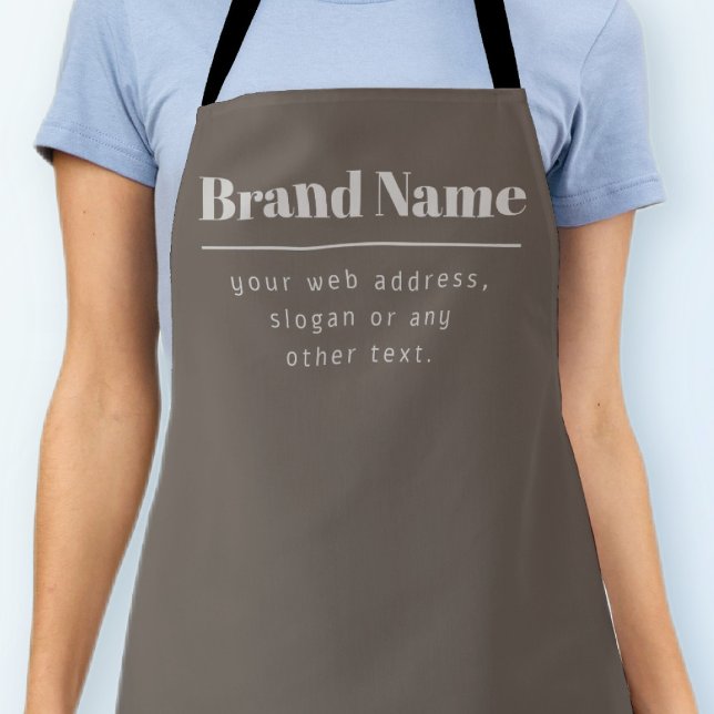 Bold Modern Dark & Light Beige Brand or Business Apron (Creator Uploaded)