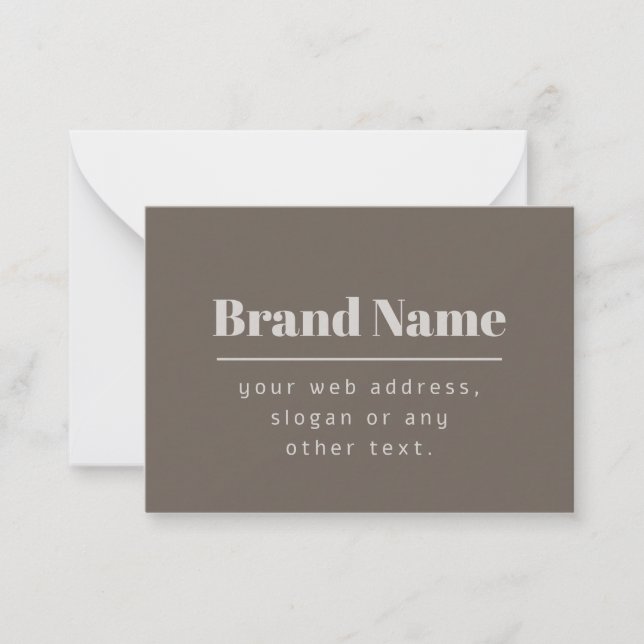 Bold Modern Dark & Light Beige Brand or Business Card (Front)