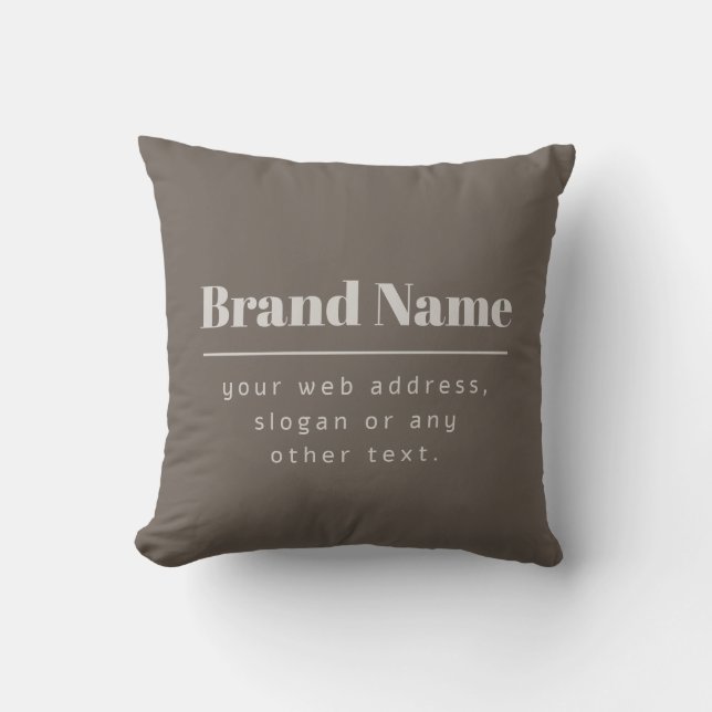 Bold Modern Dark & Light Beige Brand or Business Cushion (Front)