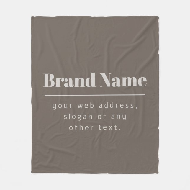 Bold Modern Dark & Light Beige Brand or Business Fleece Blanket (Front)