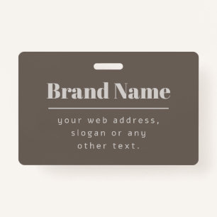 Bold Modern Dark & Light Beige Brand or Business ID Badge