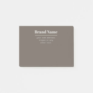 Bold Modern Dark & Light Beige Brand or Business Post-it Notes