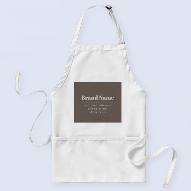 Bold Modern Dark & Light Beige Brand or Business Standard Apron (Creator Uploaded)