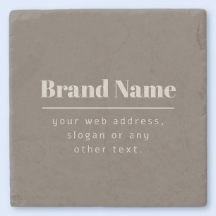 Bold Modern Dark & Light Beige Brand or Business Stone Coaster
