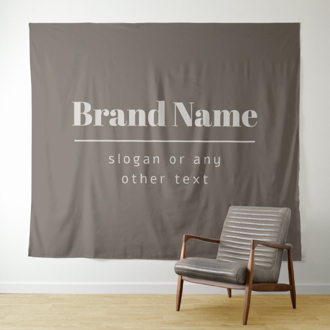 Bold Modern Dark & Light Beige Brand or Business Tapestry (In Situ (Horizontal))