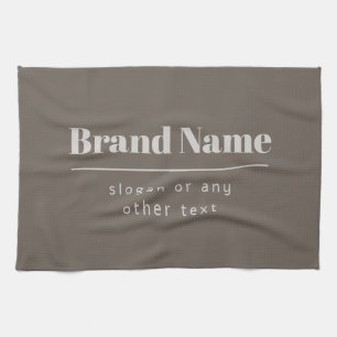 Bold Modern Dark & Light Beige Brand or Business Tea Towel