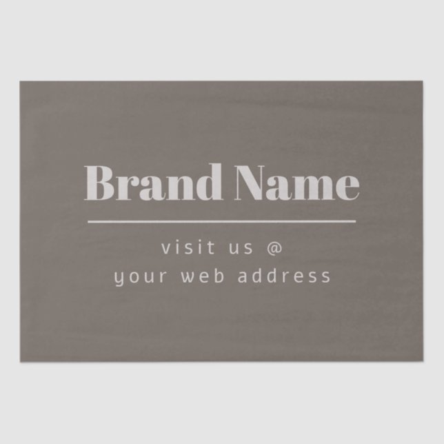 Bold Modern Dark & Light Beige Brand or Business Tissue Paper (Front)