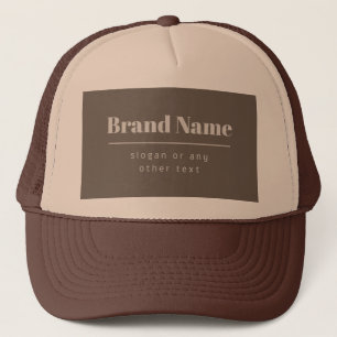 Bold Modern Dark & Light Beige Brand or Business Trucker Hat
