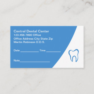 Bold Modern Dentist Office Appointment Cards