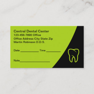 Bold Modern Dentist Office Appointment Cards