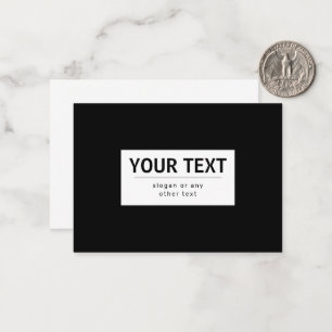 Bold Modern Editable Text   Black & White Card