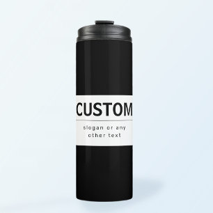 Bold Modern Editable Text Black & White Thermal Tumbler
