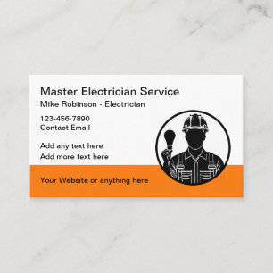 Bold Modern Electrician Business Cards