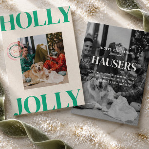Bold Modern Family Photo Cute Stamp Holiday Card