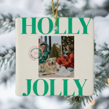 Bold Modern Family Photo Cute Stamp Holiday Card